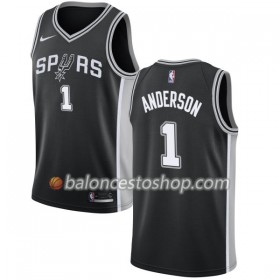 Camiseta Hombre NBA San Antonio Spurs Kyle Anderson 1 Nike 2017-18 Negro Swingman
